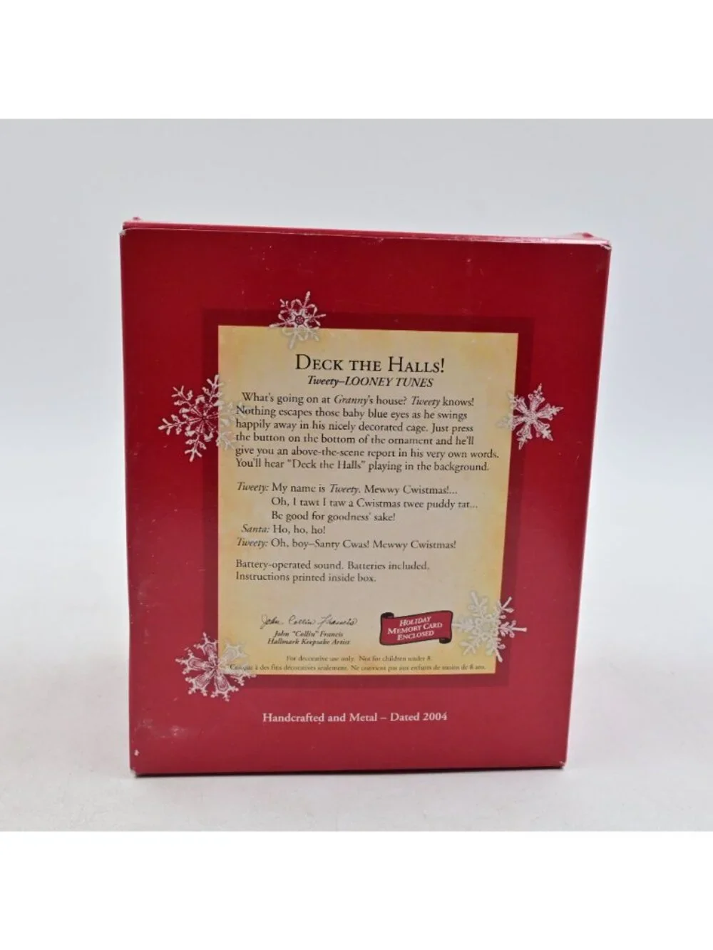 Hallmark Keepsake Ornament Deck The Halls Tweety Looney Tunes Vintage 2004